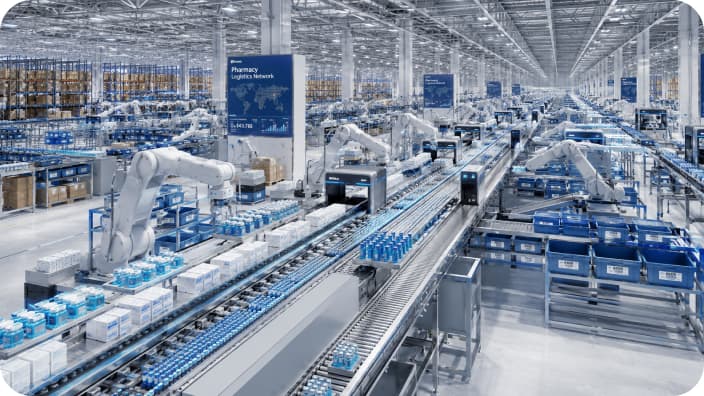 An automated pharmaceutical production line